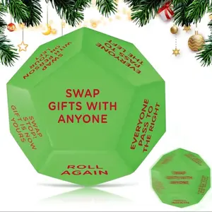 Christmas Santa Gift Exchange Dice Set, 3x3 Inch Party Game Accessories, Ideal for Holiday Celebrations & Festive Fun
