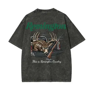 Remington Country Washed Vintage Men's T-shirt – Sleeveless streetwear style, adorned with a deer truck pattern, ideal for hunters, showcasing a rugged outdoor style, a popular item. white tee soulja boy outfit 67 christian clothing gorlock destroyer