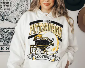 Vintage 90s Style Pittsburgh Football Trendy Fan Gift Hoodie, Pittsburgh Game Day Steelers Fans Gift Hoodie
