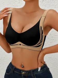 FZ-1/2PCS EssElegance Women‘s Seamless Push Up Bra with Wireless Support, Cashmere-Like Soft & Air-Flow Breathable Fabric for All-Day Lounge Wear