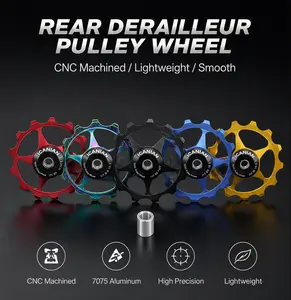 ICANIAN 13T Bicycle Jockey Wheels - Hybrid Ceramic Bearing Derailleur Guide Wheels, 8.7g, 11-Speed, 4mm/5mm/6mm Mounting Bolts, Compatible with SRAM & Shimano Rear Derailleurs, Smooth Shifting Accessory for MTB Bike, 100% Satisfaction Guarantee