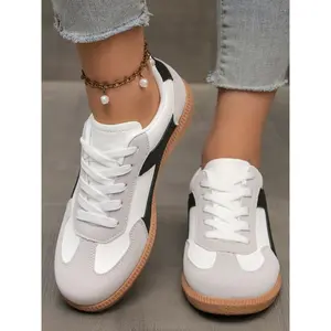 Women's Classic Vintage Rubber Sole Sneakers, Genuine Leather Casual Shoes with Anti-Slip Soles, Fashion Tennis & Skateboard Shoes