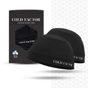 COLD FACTOR Cooling Helmet Liner 2-Pack - Instant Chill & Sweatproof, No-Drip Fit for Enhanced Performance, Sweat-Wicking,  Reusable & Machine Washable