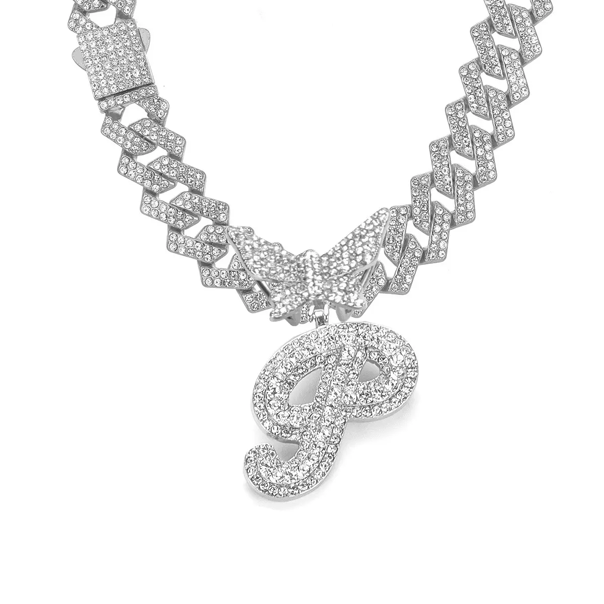 Silver letter necklace P