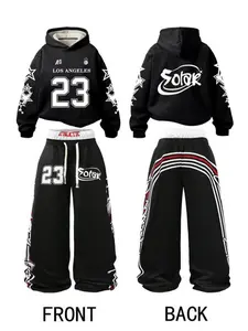 Men Women Fleece Hoodie Sweatshirt Sweatpants Matching Set, Letter Print Starry Design, Casual Fall Winter, Streetwear Daily Wear