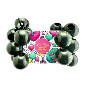 8 Pcs Black Bubble Hair Ties - Royal Kyree