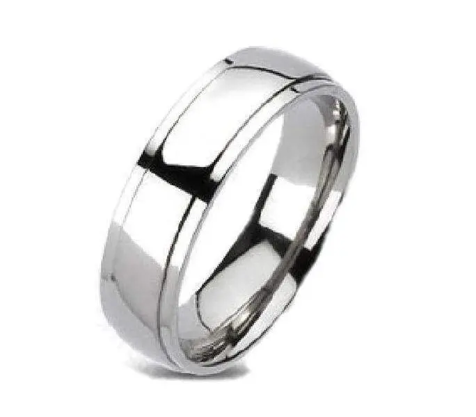 Men's Women's Couples Titanium High Polish Silver Wedding Band Engagement Ring - Durable and Strong