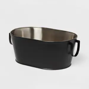 2.5-Gallon Metal Beverage Tub - Black