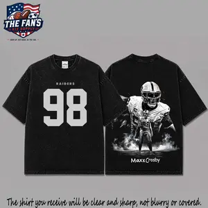 Maxx Crosby 98 Acid Washed Unisex Oversized Cotton T-Shirt Hoodie, The Condor T-Shirt Hoodie, The Raiders Shirt The Fan's Kit, Sunday Football Outfit, Football Kit , Football Graphic Tee, Vintage Football Shirt, Game Day Hoodie T Shirt