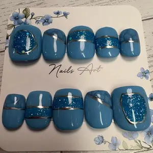 Frozen Glow Press-On Nails Custom Sized Handmade Custom Builder Gel Handcrafted
