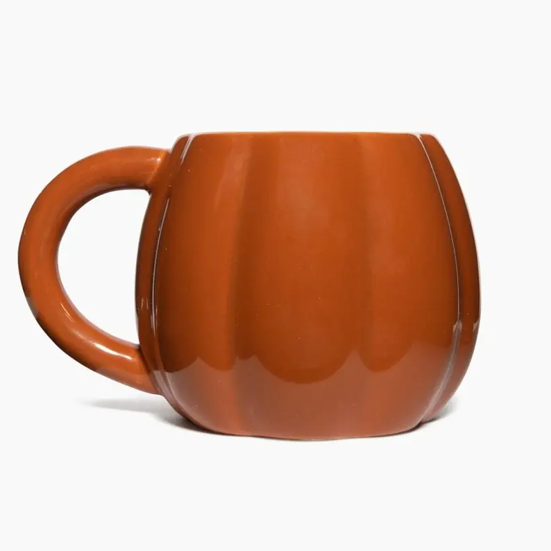Pumpkin Coffee Mug - Fall Coffee Mug for Home - Fall Themed Coffee Cup - Orange Fall Pumpkin Mug for Coffee and Tea, Halloween Pumpkin Mug