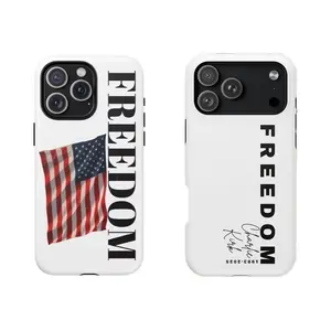 Freedom America Charlie Kirk Glossy Phone Case For IPhone 17-11, Pro Max, Pro Plus, and Samsung S26-23 Safety Two-In-One Case