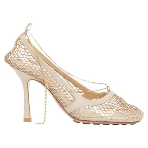 Pre-owned Bottega Veneta Women's Bottega Veneta nude chain heels by Rebag