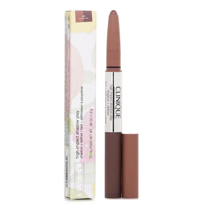 Clinique High Impact Shadow Play™ Shadow + Definer Eyeshadow - #06 Double Latte, Oil-Free, Avocado-Infused, Sensitive Skin-Friendly, for Easy Eye Makeup