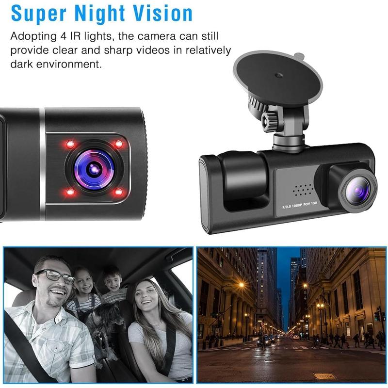 Dash Camera for Car Security Camera Dash Cam Mini Car Recorder 2 Inch Screen Front and Inside Dual Car Cameras 1080P with WDR, Night Vision, G-Sensor Auto Lock, Loop Recording