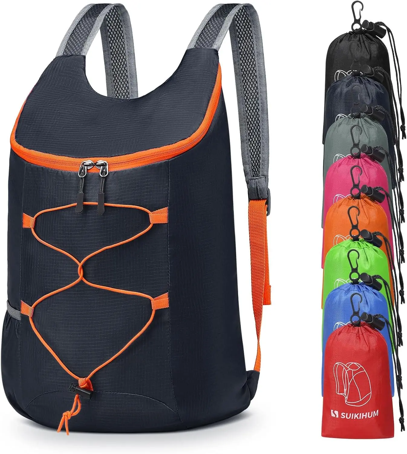 20L Small Hiking Backpack Lightweight Packable Daypack Navy | Foldable Day Pack for Men Women Functional Style Small Outdoor Backpack Waterproof for Travel Camping Mountaineering