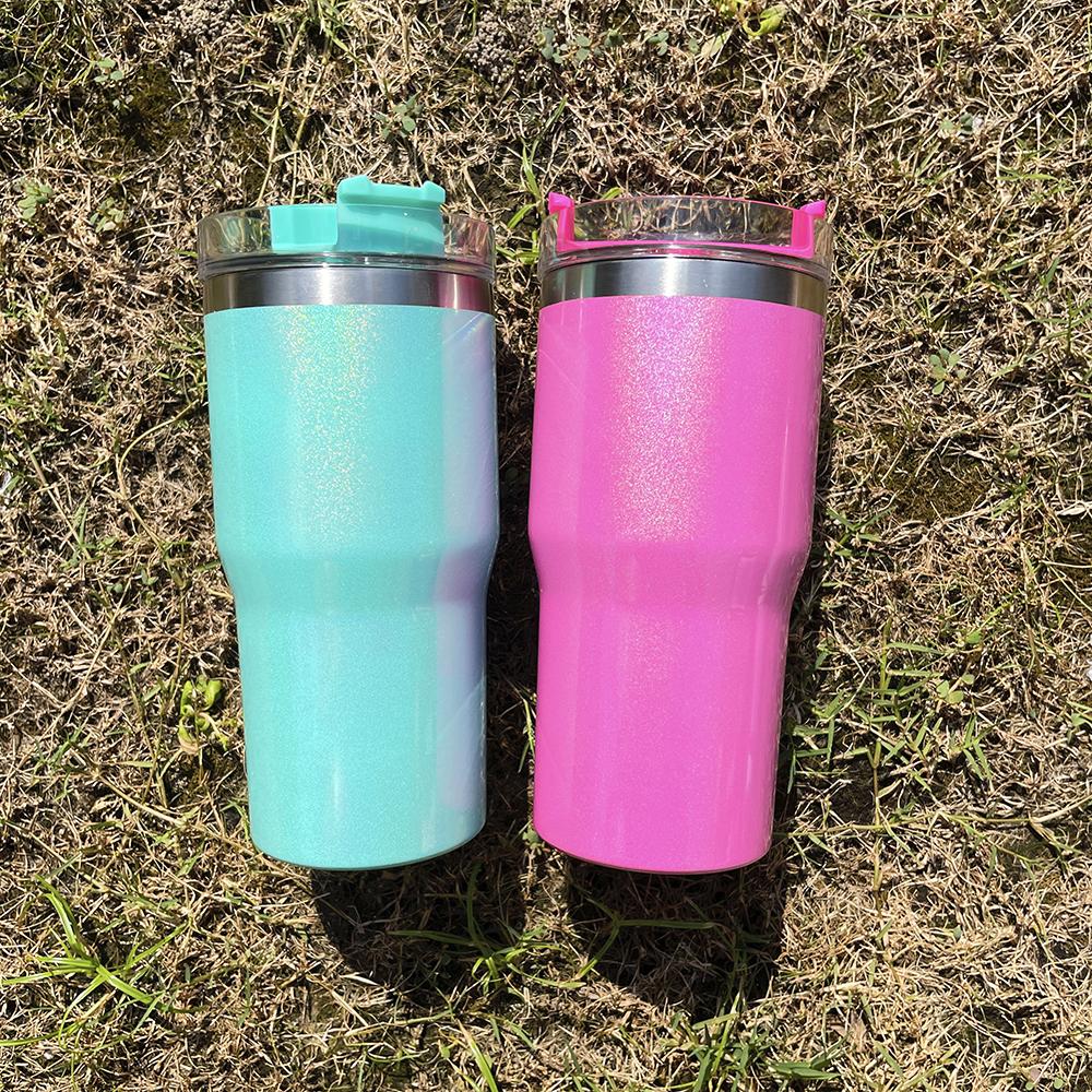 25pcs 20oz Colors Shimmer Blank Sublimation Tumblers Kids Sparkly Tumblers Mugs For Sublimation and UV DTF Wraps