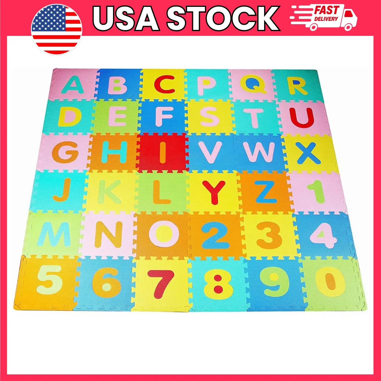 Letter Puzzle Play Mat, Interlocking EVA Foam Floor Tiles, Alphabet Learning Exercise Mat for Toddlers & Kids, Non-Slip Cushioned Play Flooring, 36 Piece Multicolor Set | toddler play mat, alphabet foam tiles, puzzle floor mat