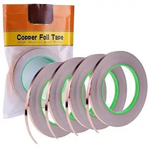 4 Pack Copper Foil Tape,Copper Tape Double-Sided Conductive with Adhesive for EMI Shielding,Paper Circuits, Electrical Repairs, Grounding(1/4inch)