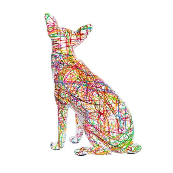 Expressionist Chihuahua Resin Sculpture – 9.5" Tall Modern Artistic Decor