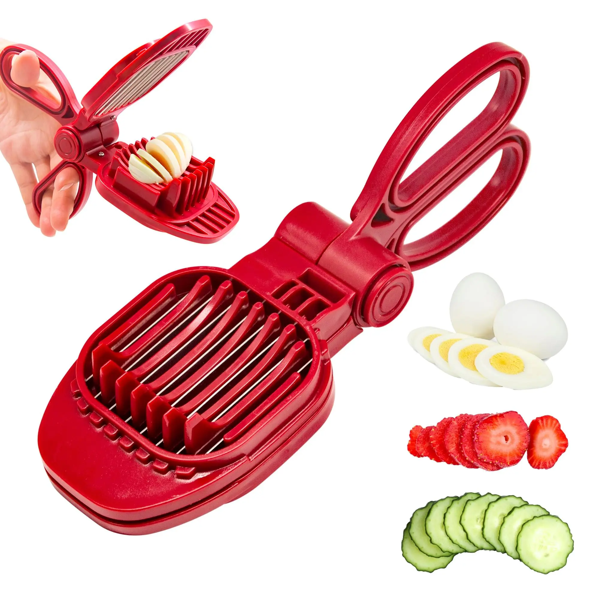 Rapid & Safe Fruit Slicer for Strawberries, Bananas, Kiwis, Eggs, Sausages, Cucumbers, Mushrooms, Kitchen Gadget, Easy Slicing Tool