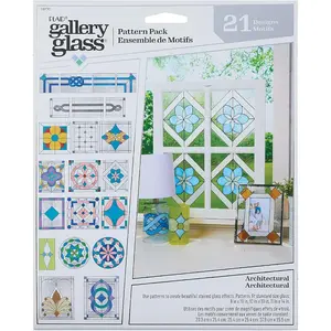 Gallery Glass Stained Glass Pattern Set, Architectural 3 Piece Pattern Set Perfect for Stained Glass DIY Arts and Crafts, 19770