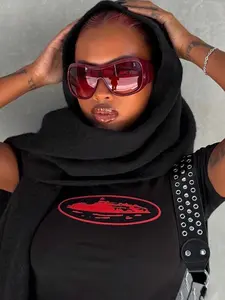 Women's Y2K Oversized Wraparound Sunglasses, Fashionable Beach Vacation Travel Daily Wear, Stylish Sun Protection Eyewear