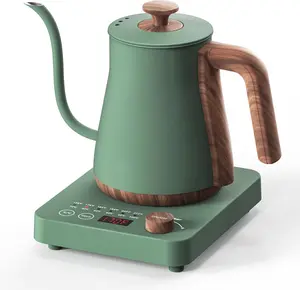Electric Kettle, 1000W Quick Heating Gooseneck Kettles, 0.8L/27.05oz, 0.8mm Ultra-Fine Spout,  Water Flow Control, 304 Stainless Steel Inner, Auto Shut-Off, Boil Dry Protection, Matte Green