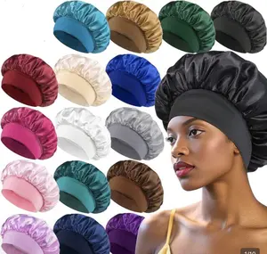 Luxury Satin Sleep Bonnet for Curly Hair Protection, Nighttime Haircare Accessory