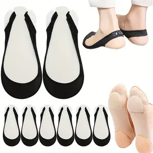 8 Pairs Sock-Style Ball of Foot Cushions for Women,Metatarsal Foot Pads Forefoot Support No Show Socks Womens,Relieving Foot Fatigue