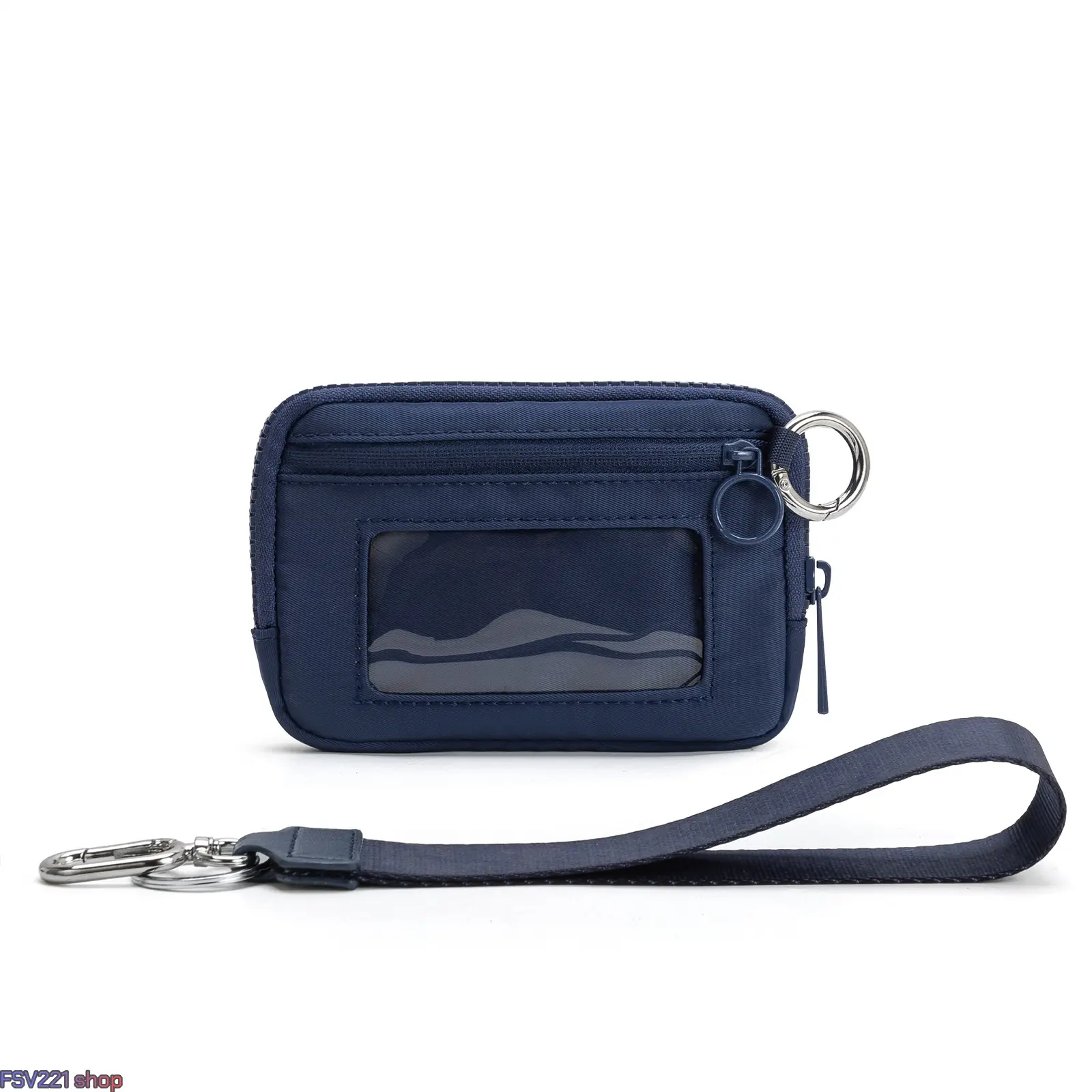 2nd Gen Minimalist Solid Color RFID Blocking Keychain Wristlet Wallet - Anti-Theft Navy Purse with Detachable Wristlet Pouch, Zippered Accessory, Durable Key Ring, ID & Card Holder, Lightweight for Outdoor Adventures & Everyday Carry Bags, Anti Theft Purs