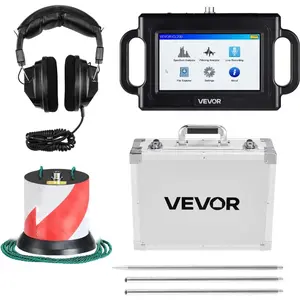 VEVOR Pipe Water Leak Detector for Indoors, 1Hz-10000Hz, 7 Touchscreen Plumbing Water Leakage Detection Locator with Horizontal Vertical Sensors, Headphones, 8GB SD Card Carry Case for Home UseVEVOR Super Brand Day