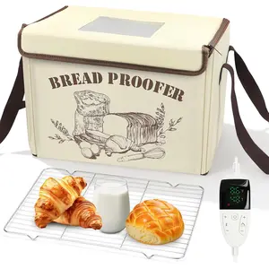 Folding Dough Proofing Box - Bread Proofer with 50-113? Temp Control,48H Timer and Metal Rack for Pizza, Sourdough, Yogurt, Seed Starting, Bread Baking