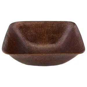 Square Vessel Hammered Copper Sink