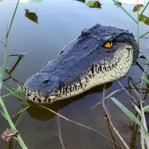 Floating Alligator Head,Alligator Head Decoy for Pool,Resin Crocodile Head for Swimming Pool and Pond,Deterrent Ducks,Predator,Heron etc,Outdoor Statues,Garden Home Decor Art