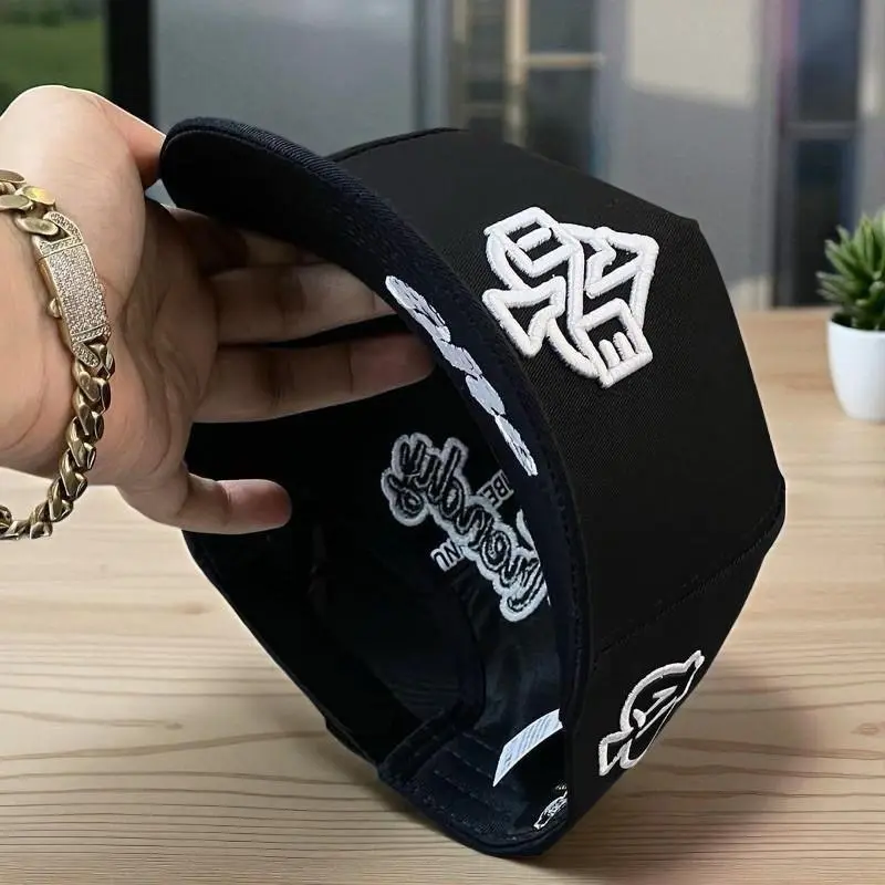 Unisex Baseball Cap with 3D Embroidery Design Adjustable Snapback Flat Bill Hat Casual Hip Hop Streetwear Fashion Cap for Daily Activities Travel and Sports