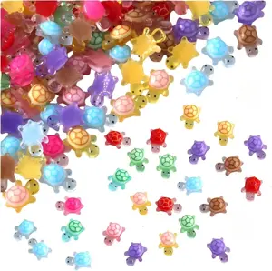 200 Pcs Mini Resin Turtles - Glow in The Dark Tiny Sea Animals for Crafts, Miniature Landscape, Bonsai or Fish Tank Decoration, Mini Resin Figures