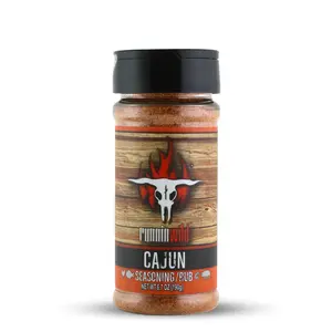 Gourmet Cajun Seasoning | No Preservatives, No Artificial Flavors, No MSG added | Premium Cajun Rub for Chicken, Fish, Shrimp and Pork | Runnin Wild Foods, 6.7 ounces