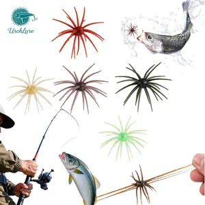 New Color Sea Urchin Fishing Baits Floating Tentacle Lures & Tearproof Dice Silicone Bait for Freshwater Saltwater Multi-Fish Angler Gift
