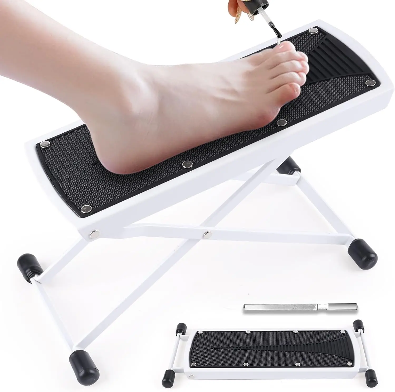 Pedicure Foot Rest, 6 Heights Adjustable Non-Slip Foot Stand for Pedicure, Foldable Pedicure Stool Tool for Easy at  Pedicures, No More Bending or Stretching