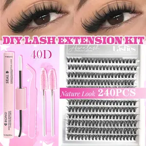 40D Natural Wispy Segment False Lashes, High Quality Eyelashes, 8–14mm D Curl Individual Cluster Lashes, Soft Lightweight DIY Lash Extension Kit, Beginner Friendly, Easy to Apply, Reusable Clusters for Daily Makeup & Glam Look