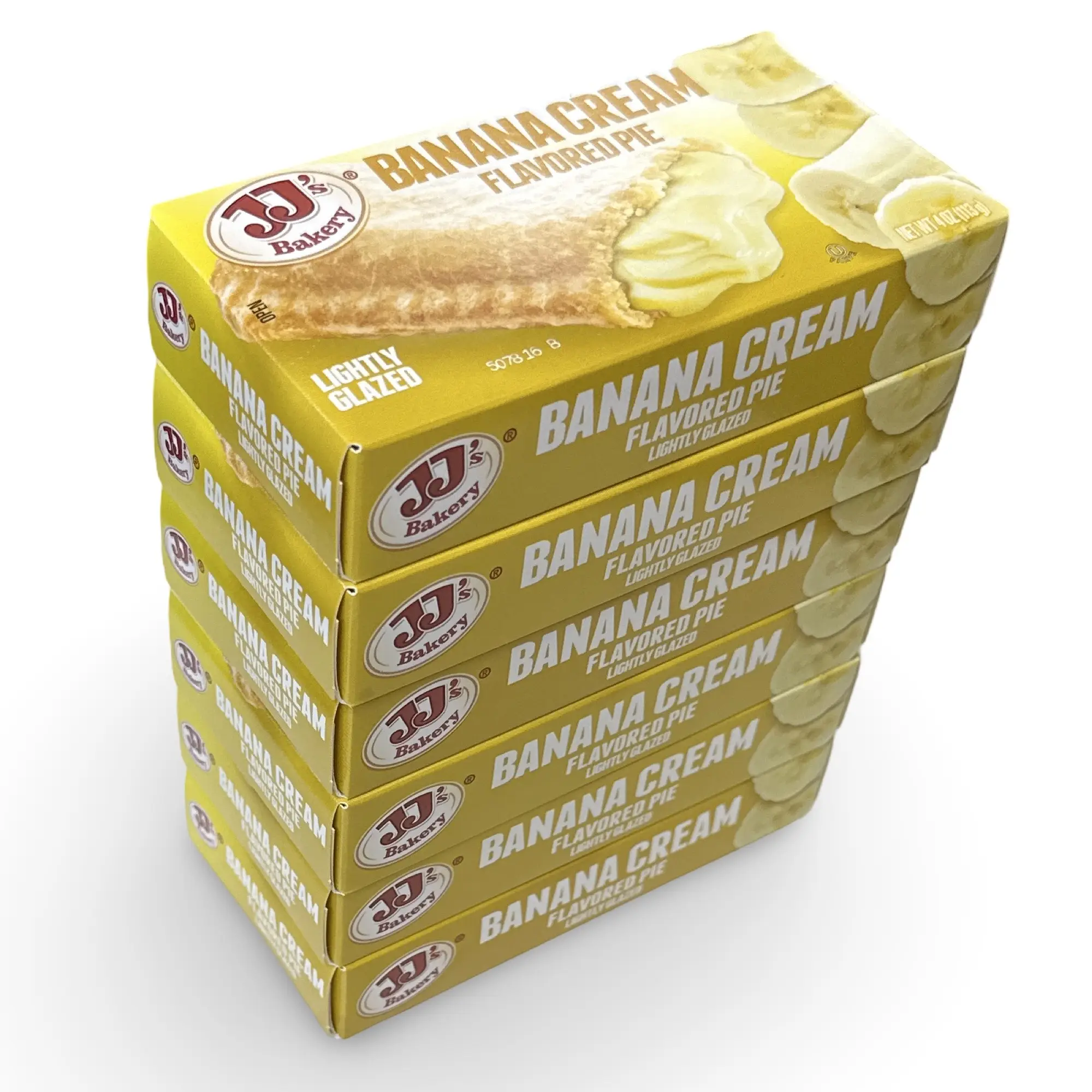 JJ's Bakery Lightly Glazed Snack Pies 4oz (Pack of 6) (Banana Cream)