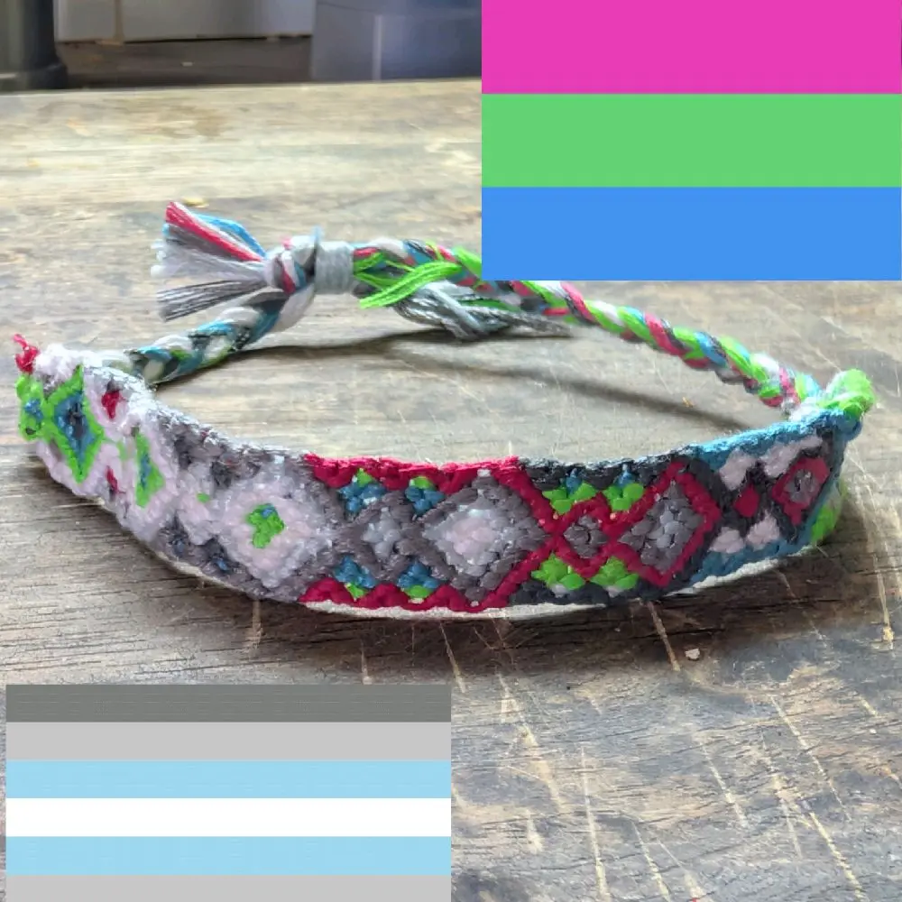 Handmade Identity Bracelet - Cotton Cord Pride Bracelet