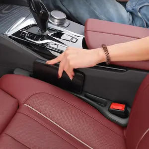 2PCS Car Seat Gap Filler Organizer – No Drop Seat Guard for Cars & SUVs | Universal Fit, Durable & Easy Install | Prevents Phone, Keys, Wallet from Falling Between Seats (Black)