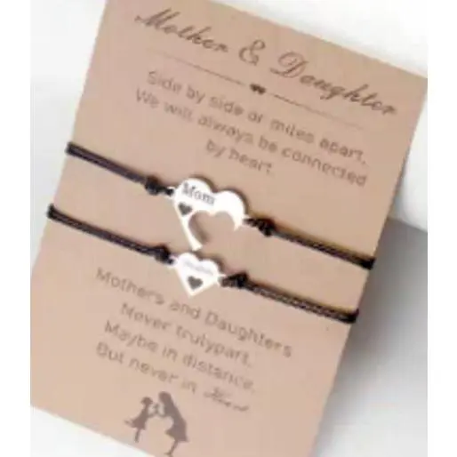 Double heart engraving mom+duaughter 30