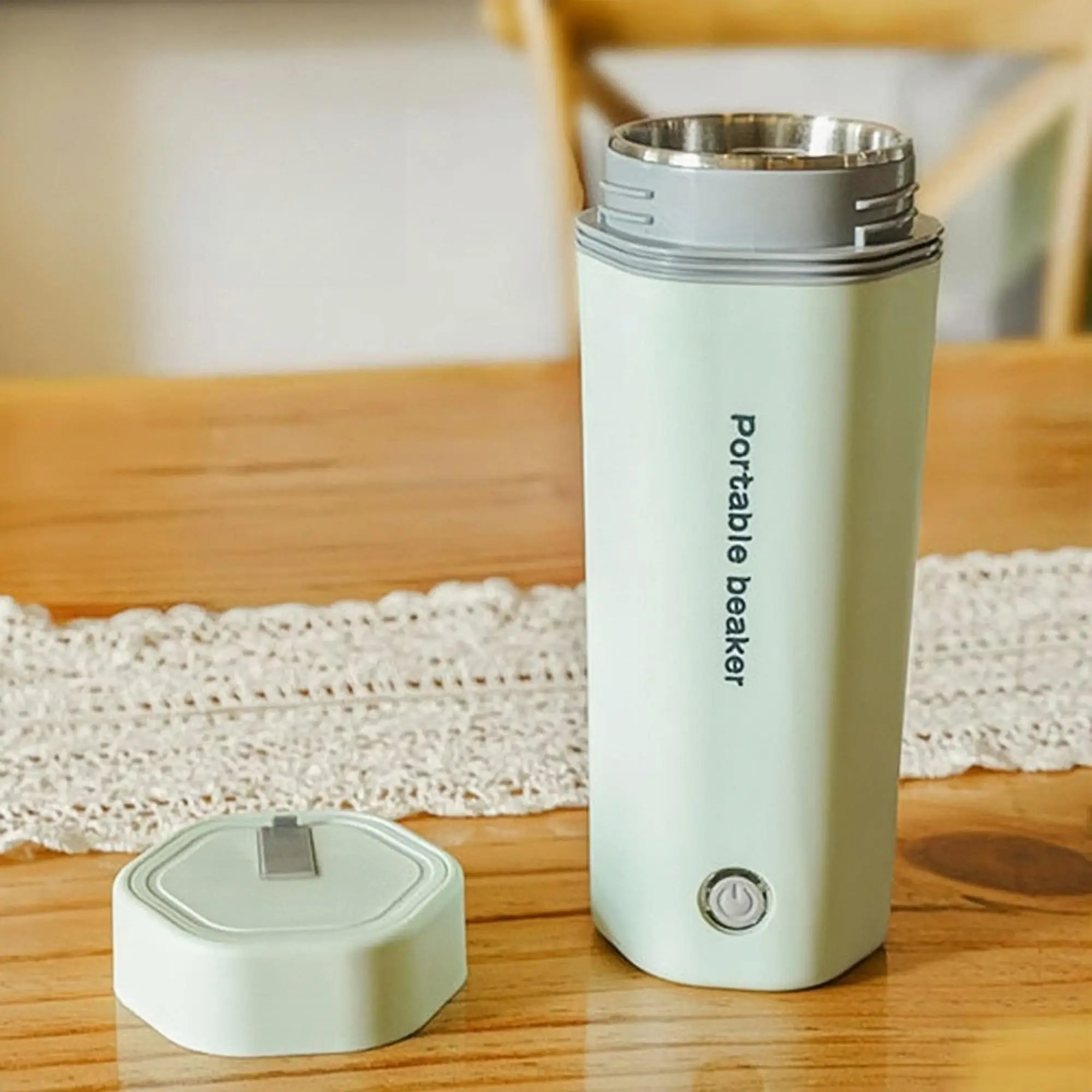 Portable 350ml Travel Electric Kettle, 1 Count Multifunctional 3-in-1 Heating Cup With Automatic Shut-off & Anti-dry Functions, 5-minute Fast Boiling