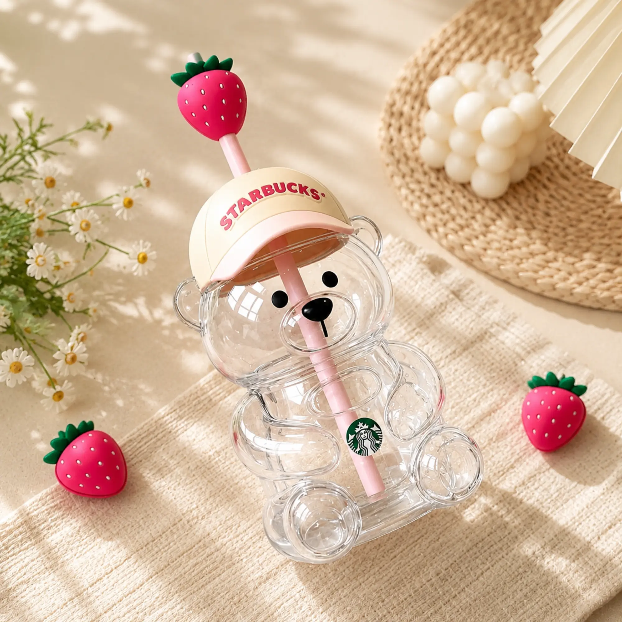 20oz Starbucks x KBO Bearista Strawberry Bear Cup – Limited Edition Cute Reusable Tumbler