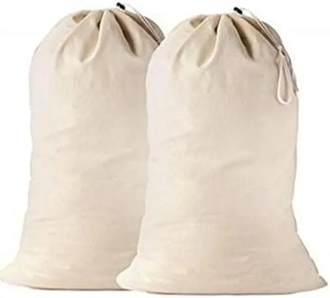 QUBALINENZ 2 Pack - Extra Large Cotton Laundry Bag, Heavy Duty Large Laundry Bags 24 x 36 inch XL Drawstring Travel Organizer Bag Fit Hamper Basket Camp Home College Dorm Tear Resistant Dirty Cloth Big Storage Accessories Washable