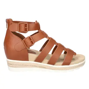 Easy Street Womens Simone Espadrille Gladiator  Casual Sandals Casual Low Heel 1-2" - Brown