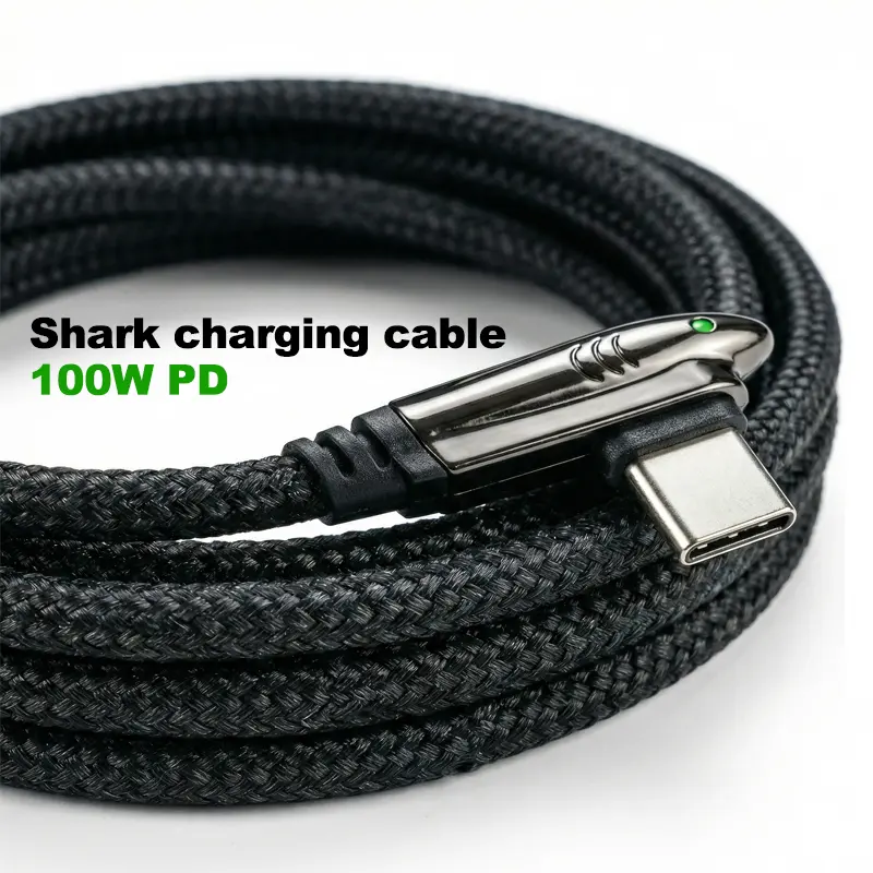 USB C Fast Charging Cable Pack with Glow Fast Charger - 100W PD GaN Tech, Unbreakable Metal Port for Gaming, Light-Up Cable for Mobile, Smartphone, Cellphone, Android Electronic Devices
